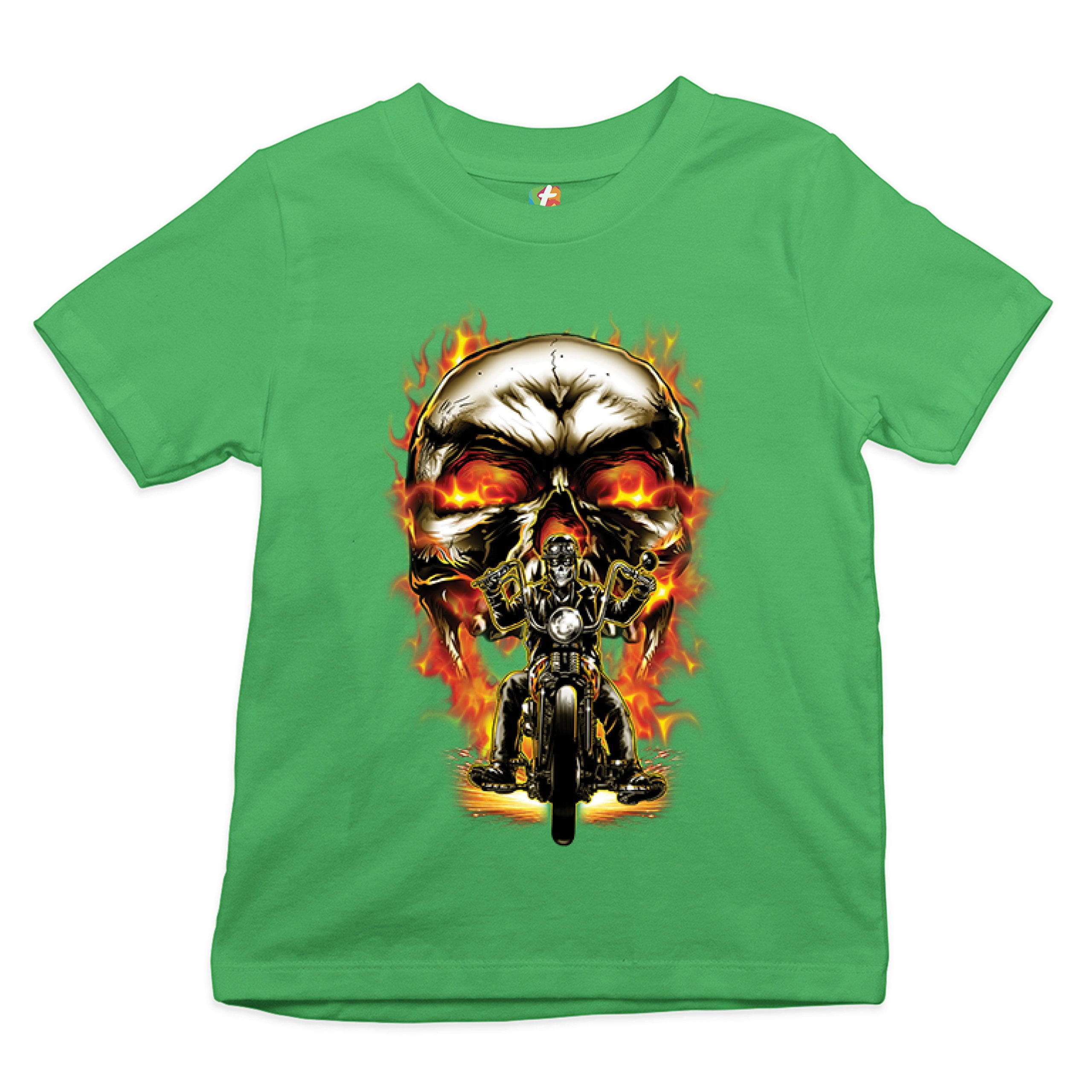 T-shirt Manches Longues Biker Skull Crane – Homme Et Enfant – Plusieurs Tailles Et Couleurs