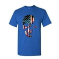 thumbnail image 1 of Tee Hunt Skull Americana T-Shirt Patriotic 4th of July Stars and Stripes Mens Shirt, Blue, Large, 1 of 5