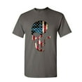 thumbnail image 1 of Tee Hunt Skull Americana T-Shirt Patriotic 4th of July Stars and Stripes Mens Shirt, Charcoal, 5X-Large, 1 of 5