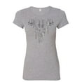 thumbnail image 1 of Tee Hunt Skulls Hanging on Chains Women's T-Shirt Death Creepy Scary Hell Devil Shirt, Gray, Small, 1 of 5