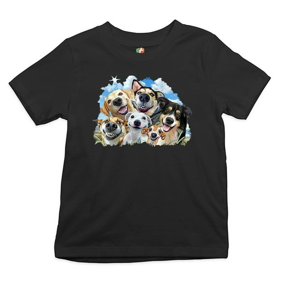 Tee Hunt Smiling Dogs' Selfie Youth T-Shirt Funny Animal Dog Lover Cute Puppies Kids