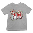 thumbnail image 1 of Tee Hunt Snowman Dabbing with Santa Claus Youth T-Shirt Dab Dance Merry Christmas Kids, Gray, Small, 1 of 5