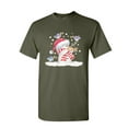 thumbnail image 1 of Tee Hunt Snowman Playing a Violin T-Shirt Merry Christmas Let It Snow Mens Shirt, Military Green, Medium, 1 of 4