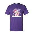 thumbnail image 1 of Tee Hunt Snowman Playing a Violin T-Shirt Merry Christmas Let It Snow Mens Shirt, Purple, XX-Large, 1 of 4