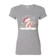 thumbnail image 1 of Tee Hunt Snowman Playing a Violin Women's T-Shirt Merry Christmas Let It Snow Shirt, Gray, 3X-Large, 1 of 4