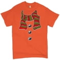 thumbnail image 1 of Tee Hunt Snowman Scarf T-Shirt Merry Christmas Holiday Spirit Men's Tee, Orange, 5X-Large, 1 of 4