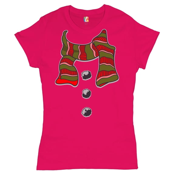 Tee Hunt Snowman Scarf T-Shrit Merry Christmas Holiday Spirit Women's T-Shirt Tee, Pink, XX-Large