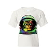 thumbnail image 1 of Tee Hunt Space Cat Youth T-Shirt Astronaut Galaxy Cat Cute Kitten Pet Lovers Kids Tee, White, Small, 1 of 4
