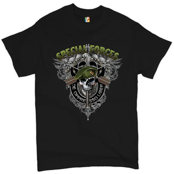 Tee Hunt Special Forces De Oppresso Liber T-Shirt US Berets Men's Tee