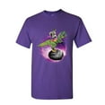thumbnail image 1 of Tee Hunt Squirrel Riding T-Rex Riding Asteroid T-Shirt Funny Space Weird Mens Shirt, Purple, XX-Large, 1 of 5