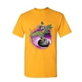 thumbnail image 1 of Tee Hunt Squirrel Riding T-Rex Riding Asteroid T-Shirt Funny Space Weird Mens Shirt, Yellow, 3X-Large, 1 of 5