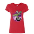 thumbnail image 1 of Tee Hunt Squirrel Riding T-Rex Riding Asteroid Women's T-Shirt Funny Space Weird Shirt, Red, Medium, 1 of 5