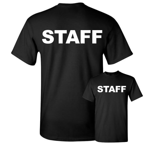 Tee Hunt Staff T-Shirt Event Staff Uniform Employee Party Security Mens Shirt, Black, Large