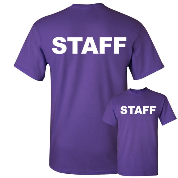 Tee Hunt Staff T-Shirt Event Staff Uniform Employee Party Security Mens Shirt, Purple, Small