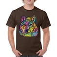 thumbnail image 1 of Tee Hunt Stare of The Wolf T-Shirt Dean Russo Colorful Neon Animal Men's Tee, Brown, 5X-Large, 1 of 5