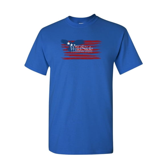 Tee Hunt Stars and Stripes Bald Eagle Flag T-Shirt Patriotic 4th of July Mens Shirt, Blue, Medium