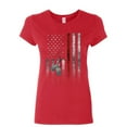 thumbnail image 1 of Tee Hunt Stars and Stripes Dog Tags Women's T-Shirt Military American Patriot USA Shirt, Red, X-Large, 1 of 5