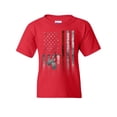 thumbnail image 1 of Tee Hunt Stars and Stripes Dog Tags Youth T-Shirt Military American Patriot USA Kids Tee, Red, Medium, 1 of 5