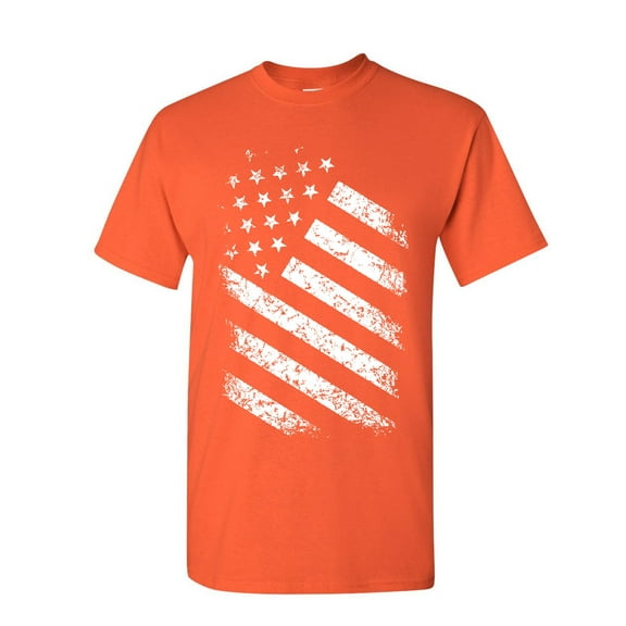 Tee Hunt Stars and Stripes T-Shirt 4th of July United States Flag Pride Mens Shirt, Orange, 4X-Large