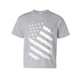 thumbnail image 1 of Tee Hunt Stars and Stripes Youth T-Shirt 4th of July United States Flag Pride Kids Tee, Gray, Large, 1 of 5