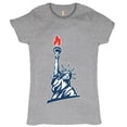 thumbnail image 1 of Tee Hunt Statue of Liberty T-Shirt Manhattan New York 4th of July Freedom Women's T-Shirt Tee, Gray, 3X-Large, 1 of 5