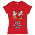 thumbnail image 1 of Tee Hunt Stressed Blessed and Christmas Obsessed T-Shirt Funny Reindeers Women's T-Shirt Tee, 1 of 5