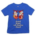 thumbnail image 1 of Tee Hunt Stressed Blessed and Christmas Obsessed Youth T-Shirt Funny Reindeers Kids, Blue, Large, 1 of 5