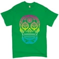thumbnail image 1 of Tee Hunt Sugar Skull Calavera Diamond Eyes T-Shirt Day of The Dead Men's Novelty Shirt, Green, Small, 1 of 5