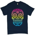 thumbnail image 1 of Tee Hunt Sugar Skull Calavera Diamond Eyes T-Shirt Day of The Dead Men's Novelty Shirt, Navy Blue, Medium, 1 of 5