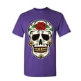 thumbnail image 1 of Tee Hunt Sugar Skull Calavera T-Shirt Dia de Los Muertos Day of The Dead Mens Shirt, Purple, Large, 1 of 5