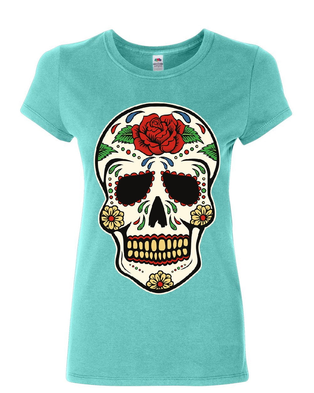 Sugar Skull T-Shirt Roses Three Skull Tshirt Day Of The Dead Shirt - TeeUni