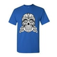 thumbnail image 1 of Tee Hunt Sugar Skull T-Shirt Loyalty Integrity Devotion Honor Tee, Blue, Large, 1 of 5