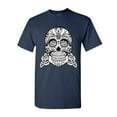 thumbnail image 1 of Tee Hunt Sugar Skull T-Shirt Loyalty Integrity Devotion Honor Tee, Navy Blue, Small, 1 of 5