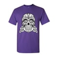 thumbnail image 1 of Tee Hunt Sugar Skull T-Shirt Loyalty Integrity Devotion Honor Tee, Purple, X-Large, 1 of 5