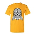 thumbnail image 1 of Tee Hunt Sugar Skull T-Shirt Loyalty Integrity Devotion Honor Tee, Yellow, 3X-Large, 1 of 5
