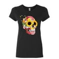 thumbnail image 1 of Tee Hunt Sunflowers Sugar Skull Women's T-Shirt Day of the Dead Calavera Mexico Shirt, 1 of 5