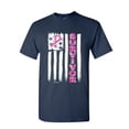 thumbnail image 1 of Tee Hunt Survivor Ribbon US Flag T-Shirt Breast Cancer Awareness Mens Shirt, Navy Blue, X-Large, 1 of 4