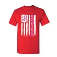 thumbnail image 1 of Tee Hunt Survivor Ribbon US Flag T-Shirt Breast Cancer Awareness Mens Shirt, Red, 4X-Large, 1 of 4