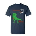thumbnail image 1 of Tee Hunt T-Rex Can't Dunk Funny T-Shirt Basketball Tyrannosaurus Fail Mens, Navy Blue, Large, 1 of 5