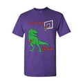 thumbnail image 1 of Tee Hunt T-Rex Can't Dunk Funny T-Shirt Basketball Tyrannosaurus Fail Mens, Purple, Large, 1 of 5