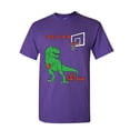 thumbnail image 1 of Tee Hunt T-Rex Can't Dunk Funny T-Shirt Basketball Tyrannosaurus Fail Mens, Purple, Small, 1 of 5