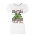 thumbnail image 1 of Tee Hunt T-Rex Hates Christmas Women's T-Shirt Funny Xmas Ugly Sweater Dinosaur Shirt, White, Medium, 1 of 4