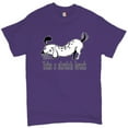 thumbnail image 1 of Tee Hunt Take a Stretch Break T-Shirt Funny Dachshund Dog Lover Pet Owner Men's Tee, Purple, Large, 1 of 5
