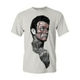 thumbnail image 1 of Tee Hunt Tattoed Face Guy T-Shirt Day of The Dead Calavera Shirt, Ash Gray, X-Large, 1 of 5