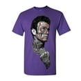 thumbnail image 1 of Tee Hunt Tattoed Face Guy T-Shirt Day of The Dead Calavera Shirt, Purple, Medium, 1 of 5