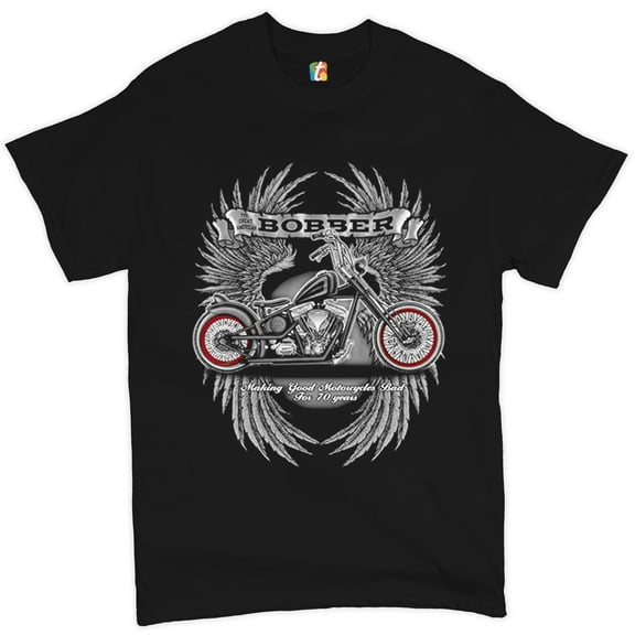 Tee Hunt The Great American Bobber T-Shirt Motorcycle Enthusiast Biker Men's Tee, Black, XX-Large