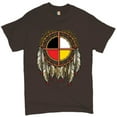 thumbnail image 1 of Tee Hunt The Medicine Wheel Dreamcatcher T-Shirt Native American Symbol Men's Tee, Brown, 3X-Large, 1 of 5