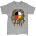 thumbnail image 1 of Tee Hunt The Medicine Wheel Dreamcatcher T-Shirt Native American Symbol Men's Tee, Gray, Small, 1 of 5