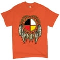 thumbnail image 1 of Tee Hunt The Medicine Wheel Dreamcatcher T-Shirt Native American Symbol Men's Tee, Orange, 3X-Large, 1 of 5
