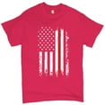 thumbnail image 1 of Tee Hunt Thin Line T-Shirt American Flag Firefighter Fire Department Men's Tee, Hot Pink, 4X-Large, 1 of 5